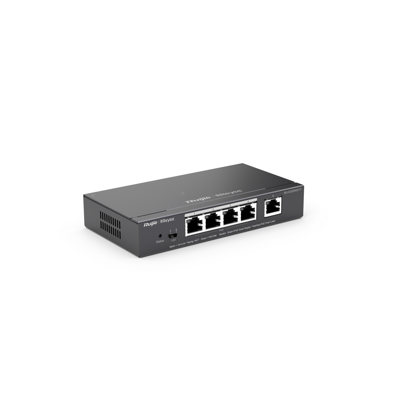 RG-ES205GC-P, 5-Port Gigabit (1-4 PoE+) 雲端管理交換機